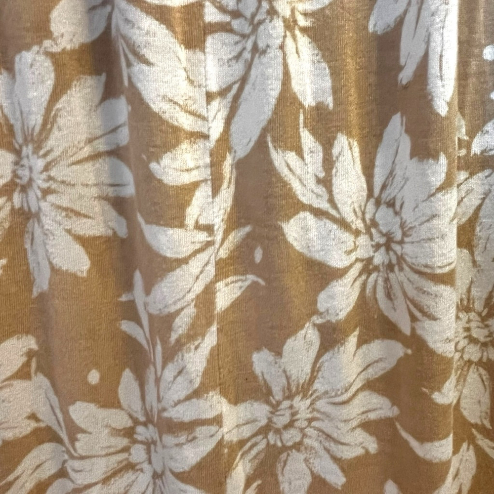 Women's Loft Stretch Jersey Tank Sun Dress, MP, Tan White Floral Print - Picture 15 of 16